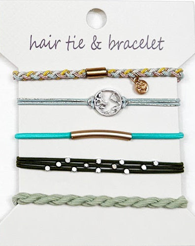 Wanderlust Hair Tie Bracelet Set | Set of 5