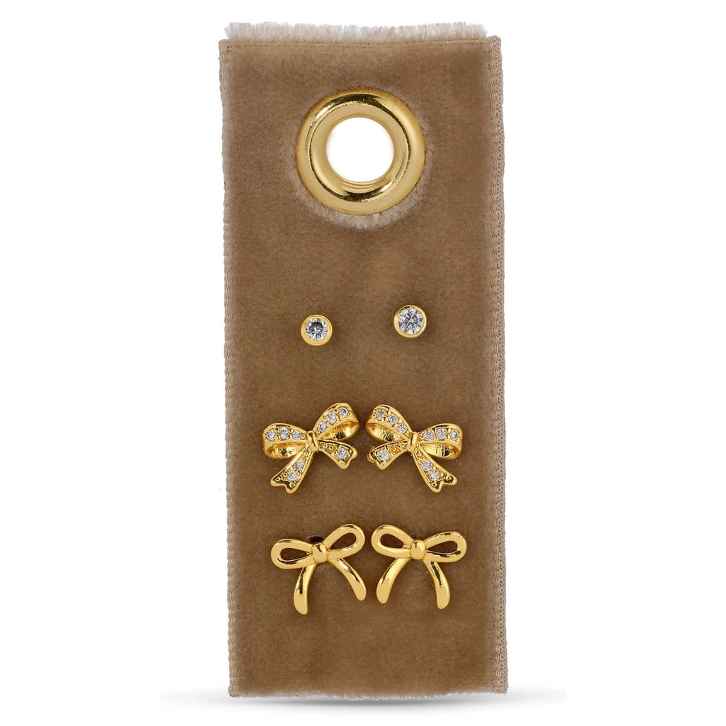 Velvet Tag Earring Studs | Set of 3
