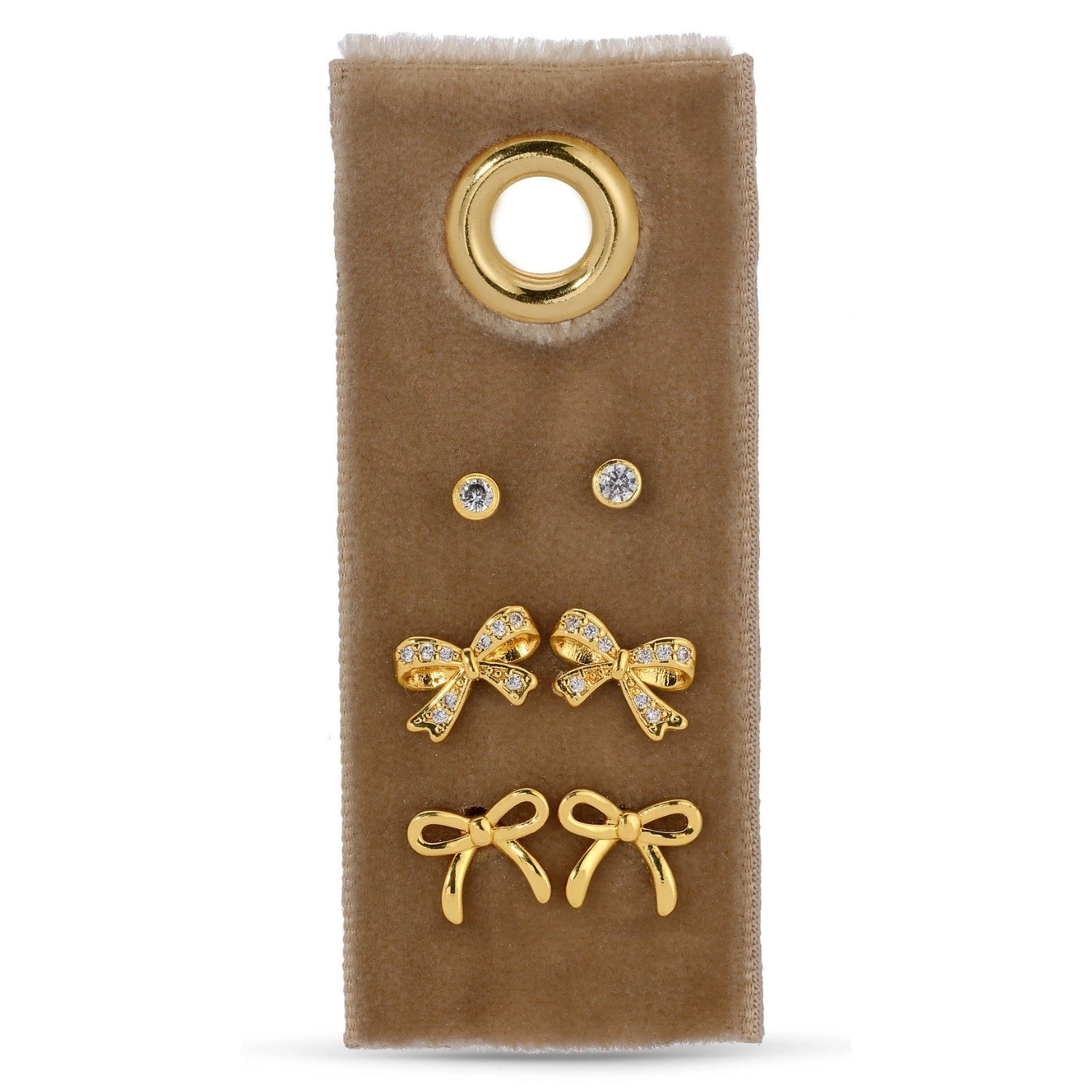 Velvet Tag Earring Studs | Set of 3