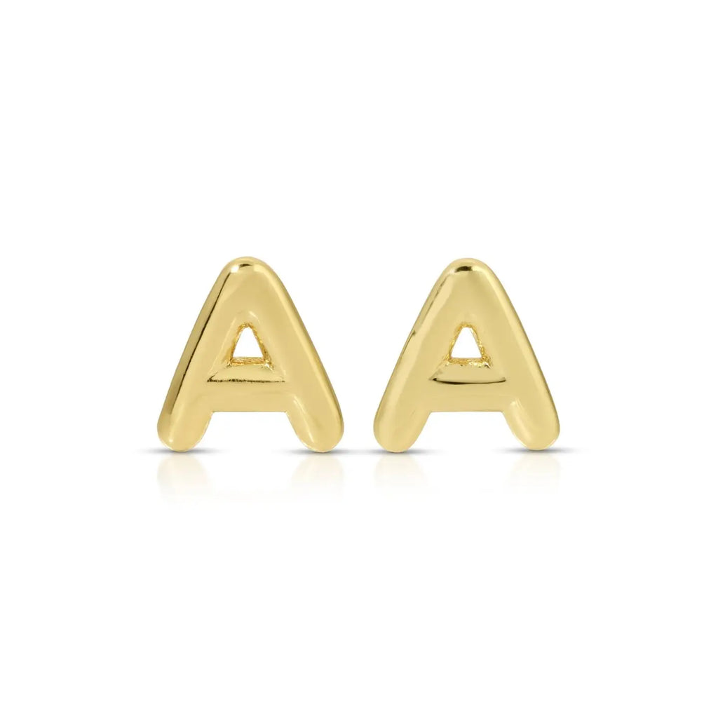 Gold Initial Stud Earrings