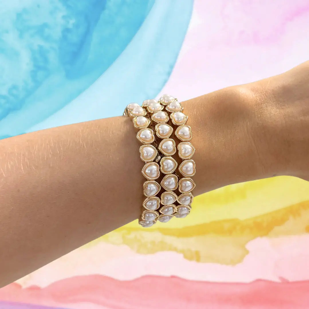 Rae Pearl Heart Bracelet