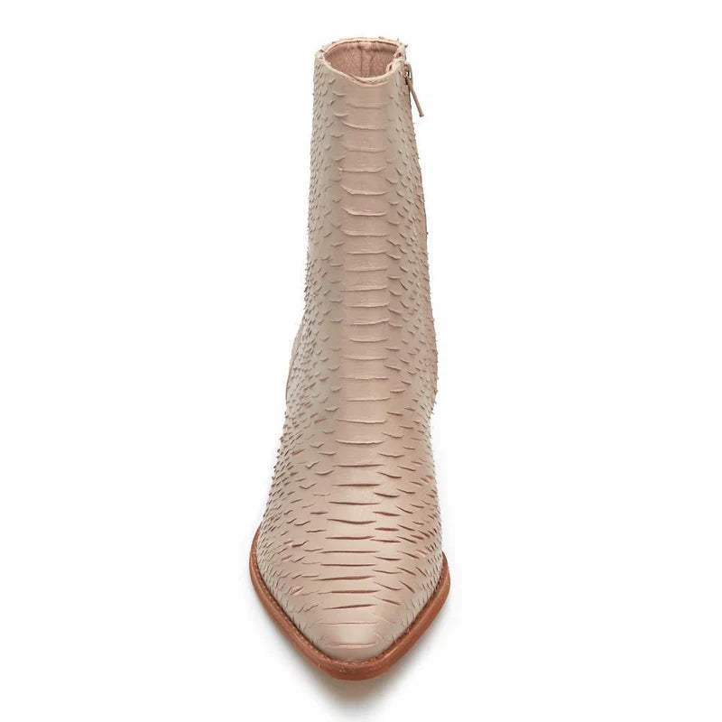 Caty Ivory Snake Skin Boots