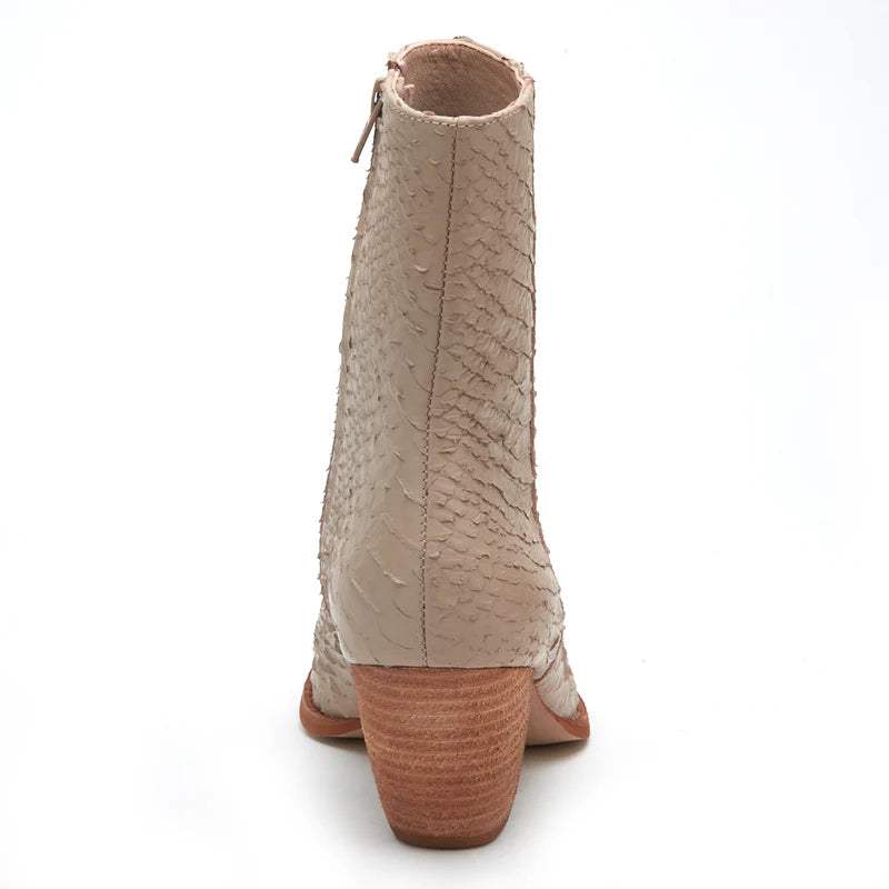 Caty Ivory Snake Skin Boots