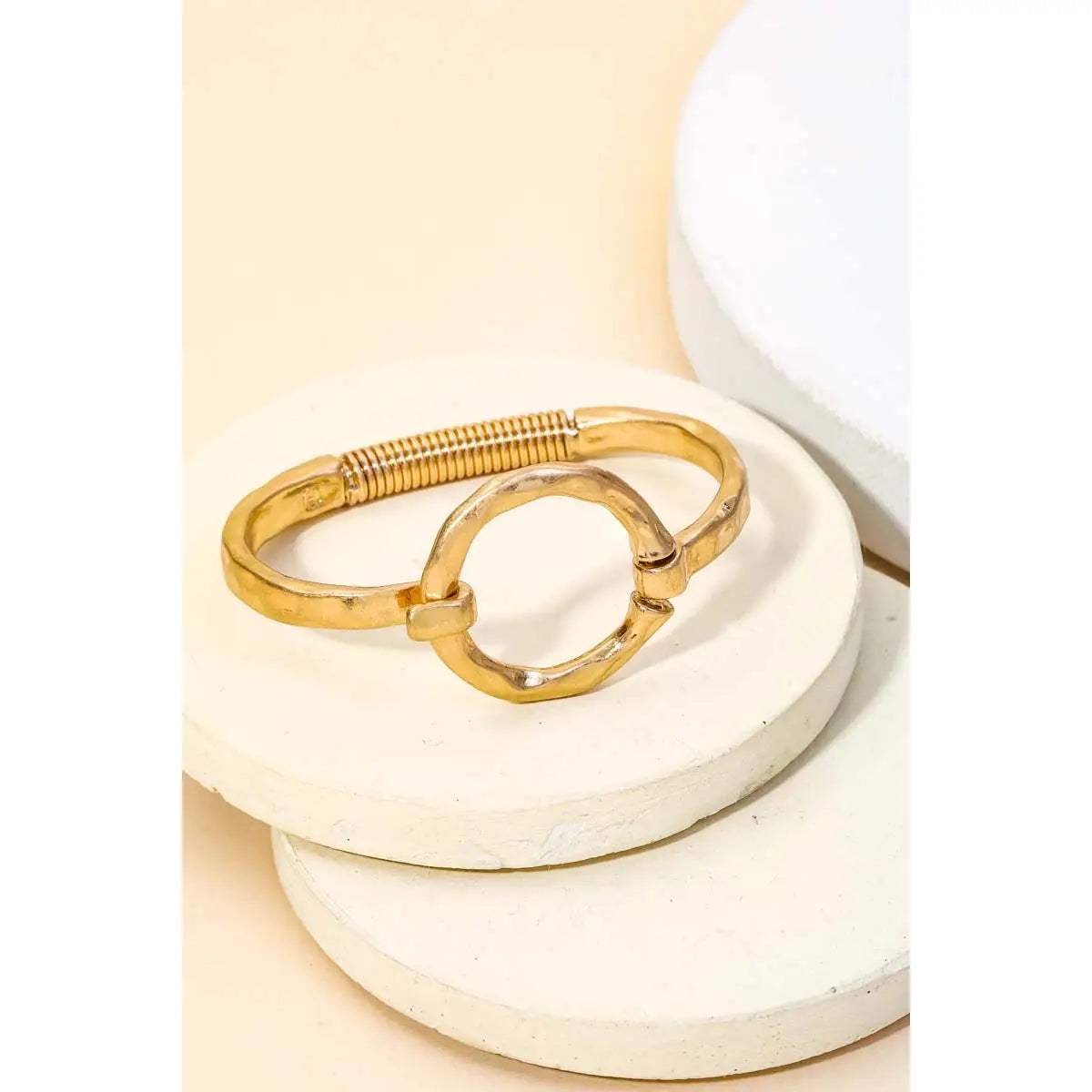 Hammered Circle Bangle Bracelet