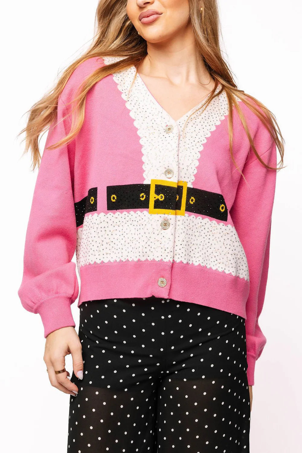 Pink Santa's Coat Cardigan | Queen of Sparkles