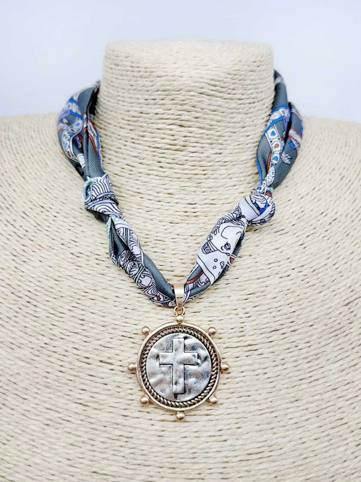 Gemma Cross Coin Necklace