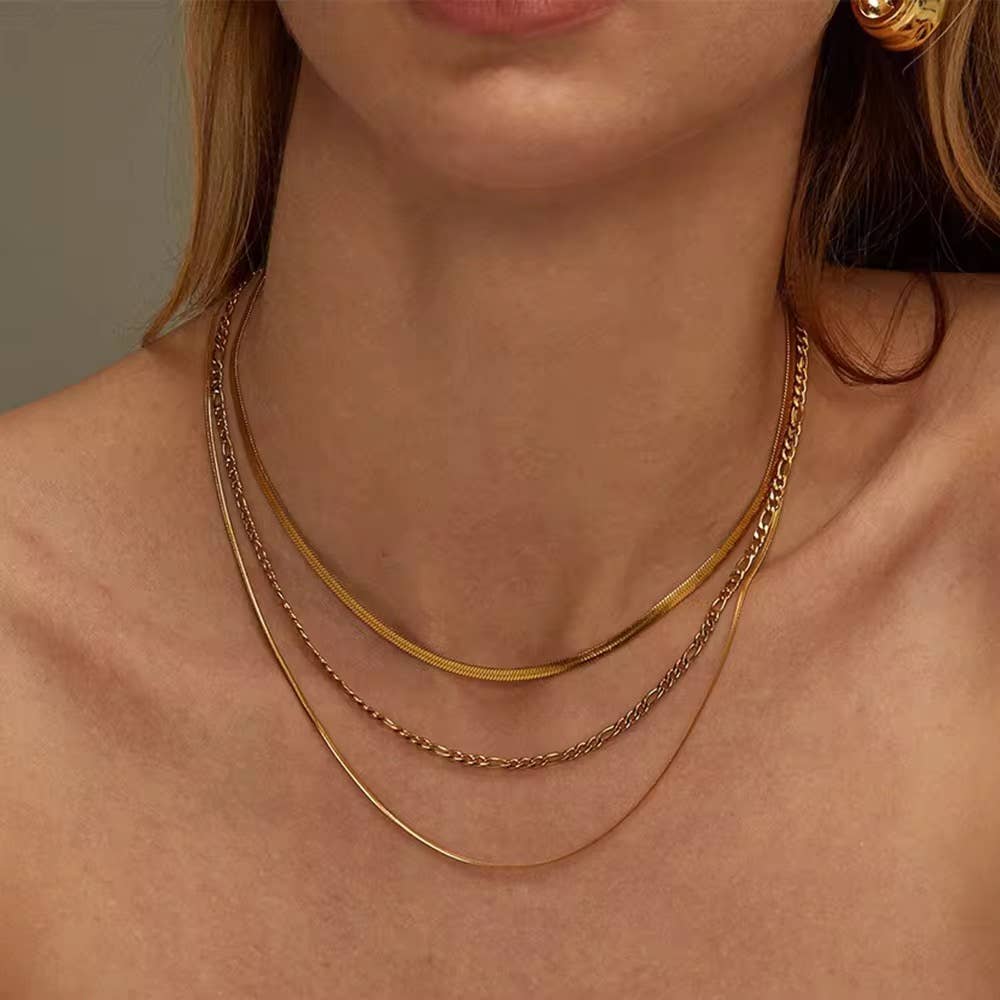 Waterproof Layering Cuban Snake Necklace