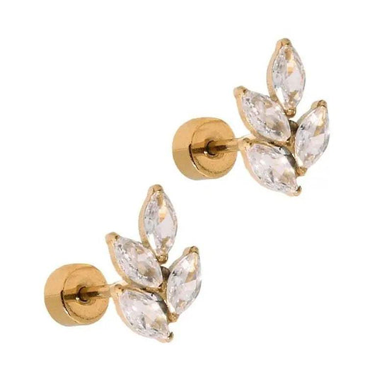 Laurel Gold Screwback Stud Earrings