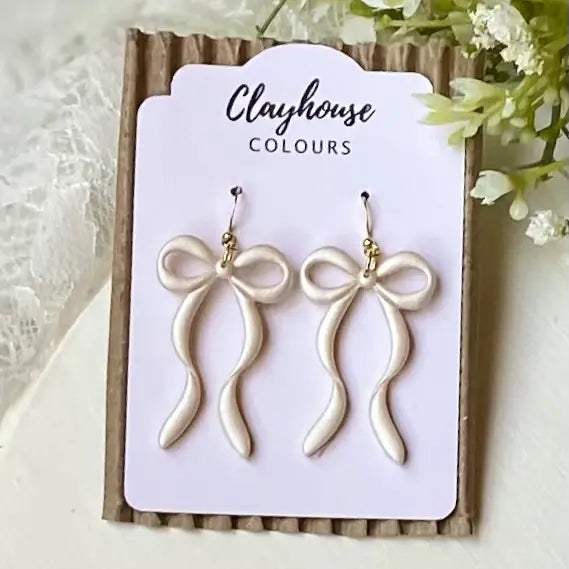 Lovely Clay Bow Earrings