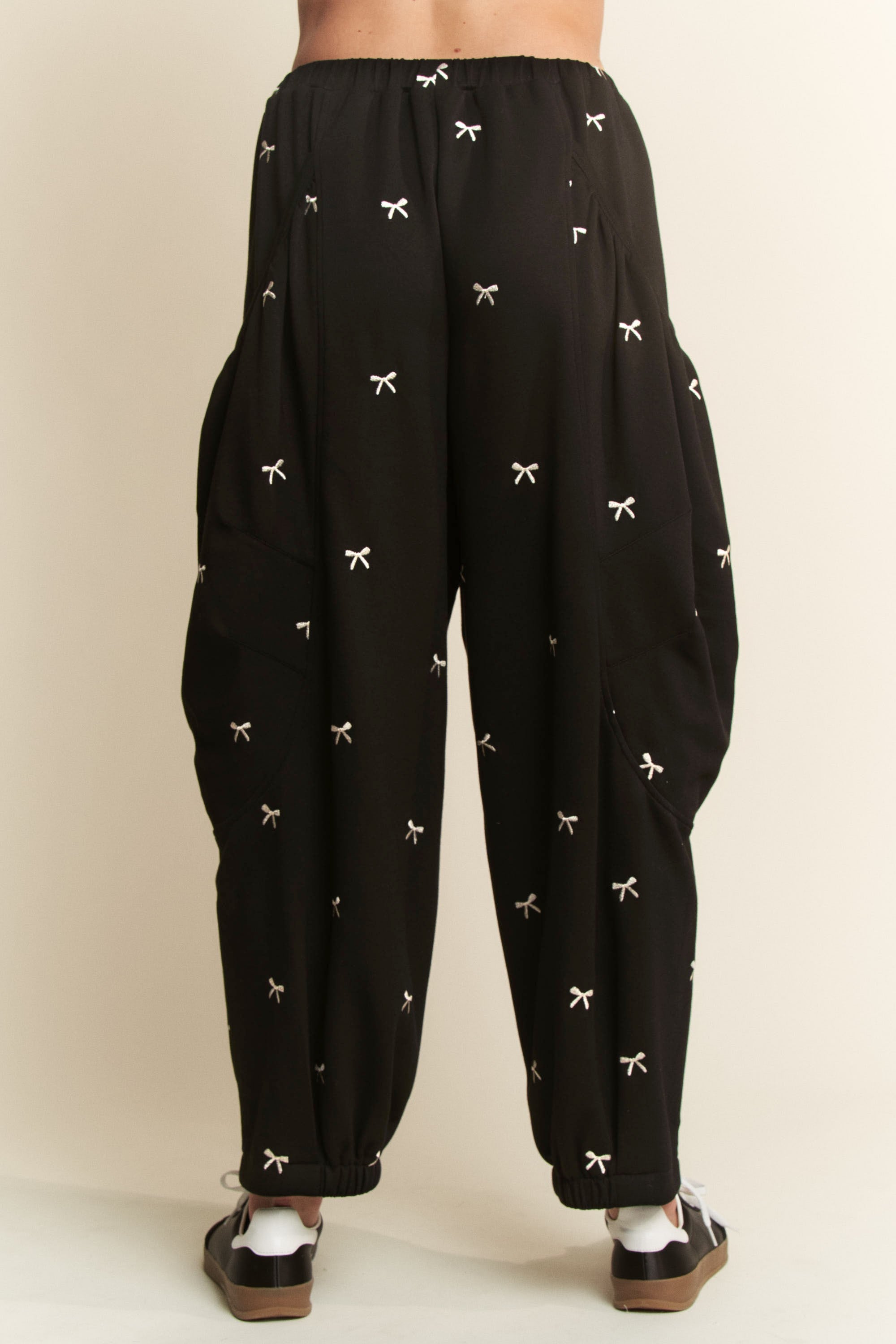 Draped Bow Barrel Joggers