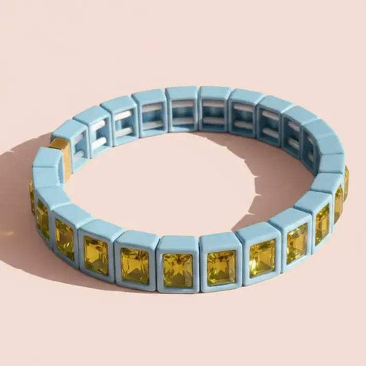 Penelope Enamel Stretch Blue Bracelet