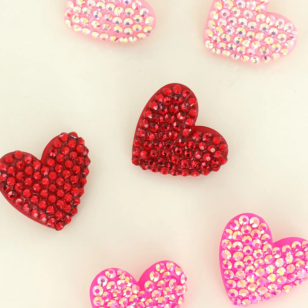 Rhinestone Heart Acrylic Earrings