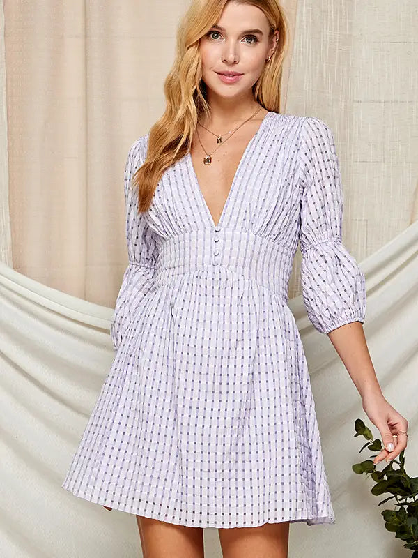 Evangelina Gingham Mini Dress