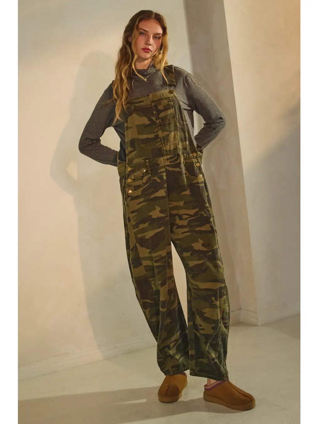 Into the Wild Camo Barrel Overalls