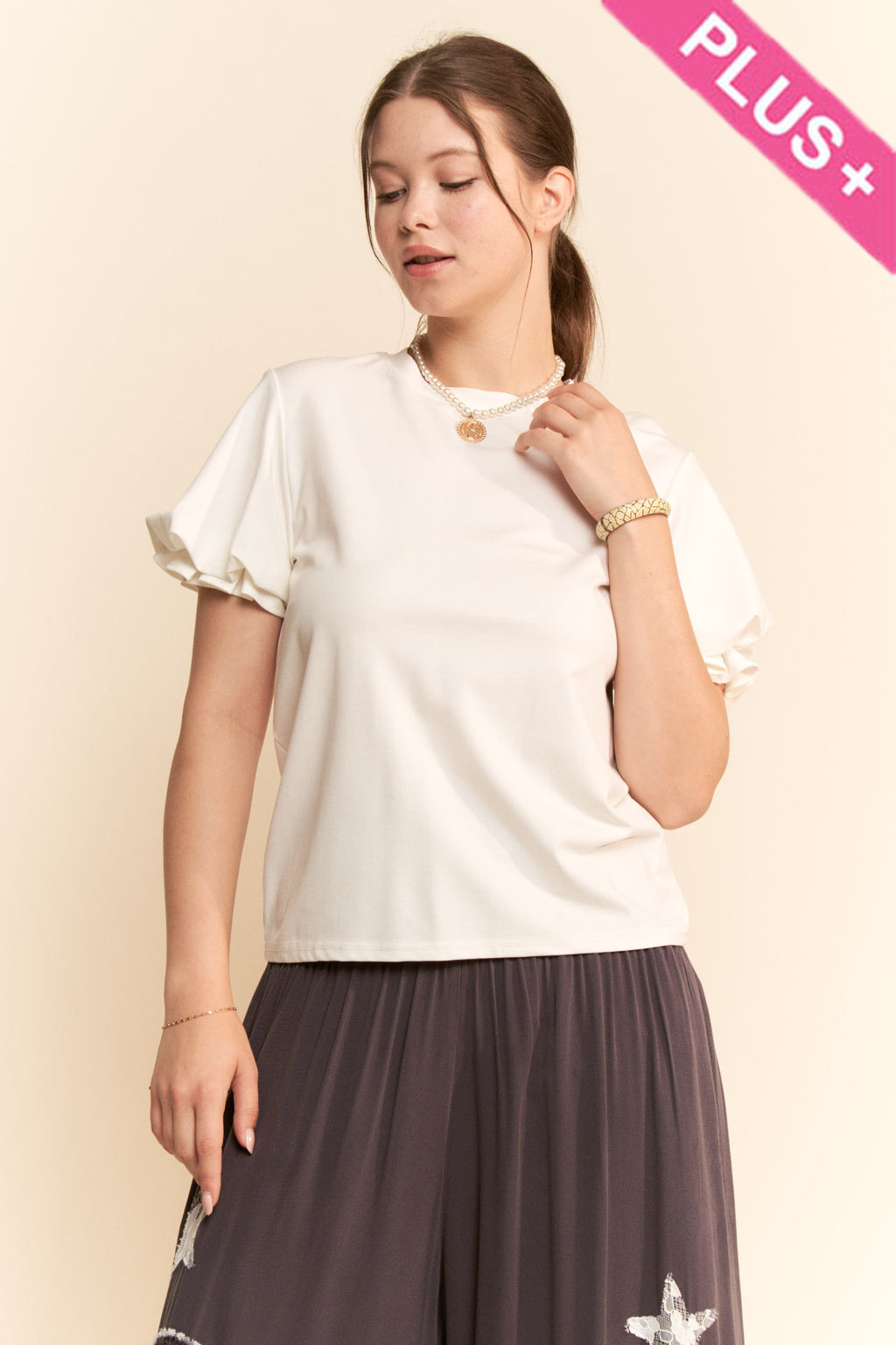 Giselle Short Sleeve Ruffle Top | PLUS SIZE AVAILABLE