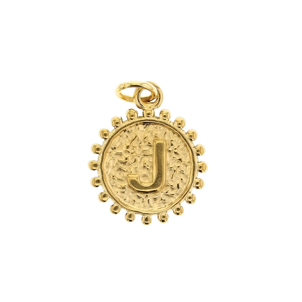 Milgrain Gold Initial Charm