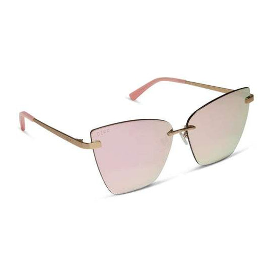 Becky V Brushed Gold & Cherry Blossom Cat Eye Sunglasses | DIFF Eyewear