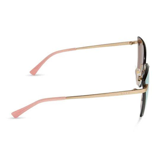 Becky V Brushed Gold & Cherry Blossom Cat Eye Sunglasses | DIFF Eyewear