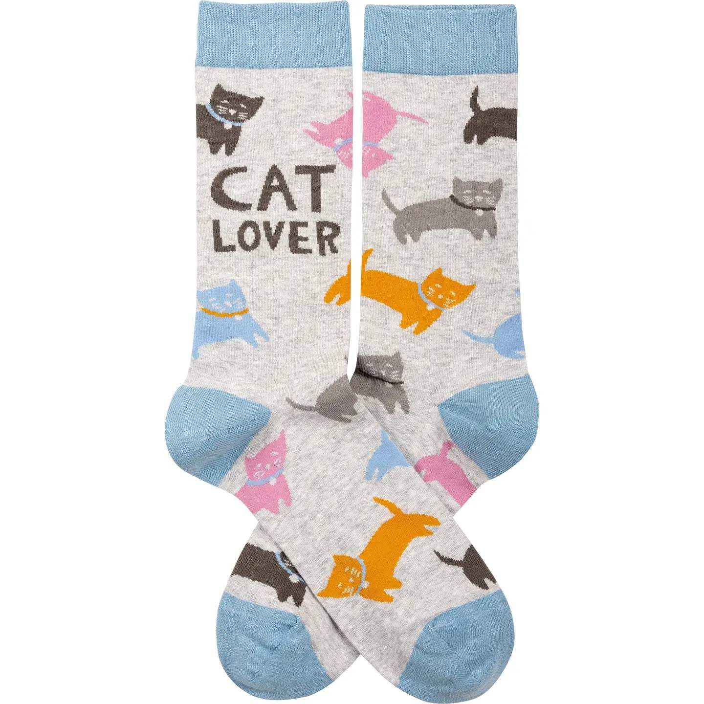 Classic Woven Crew Socks - Cats