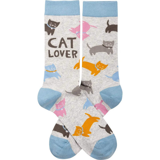 Classic Woven Crew Socks - Cats