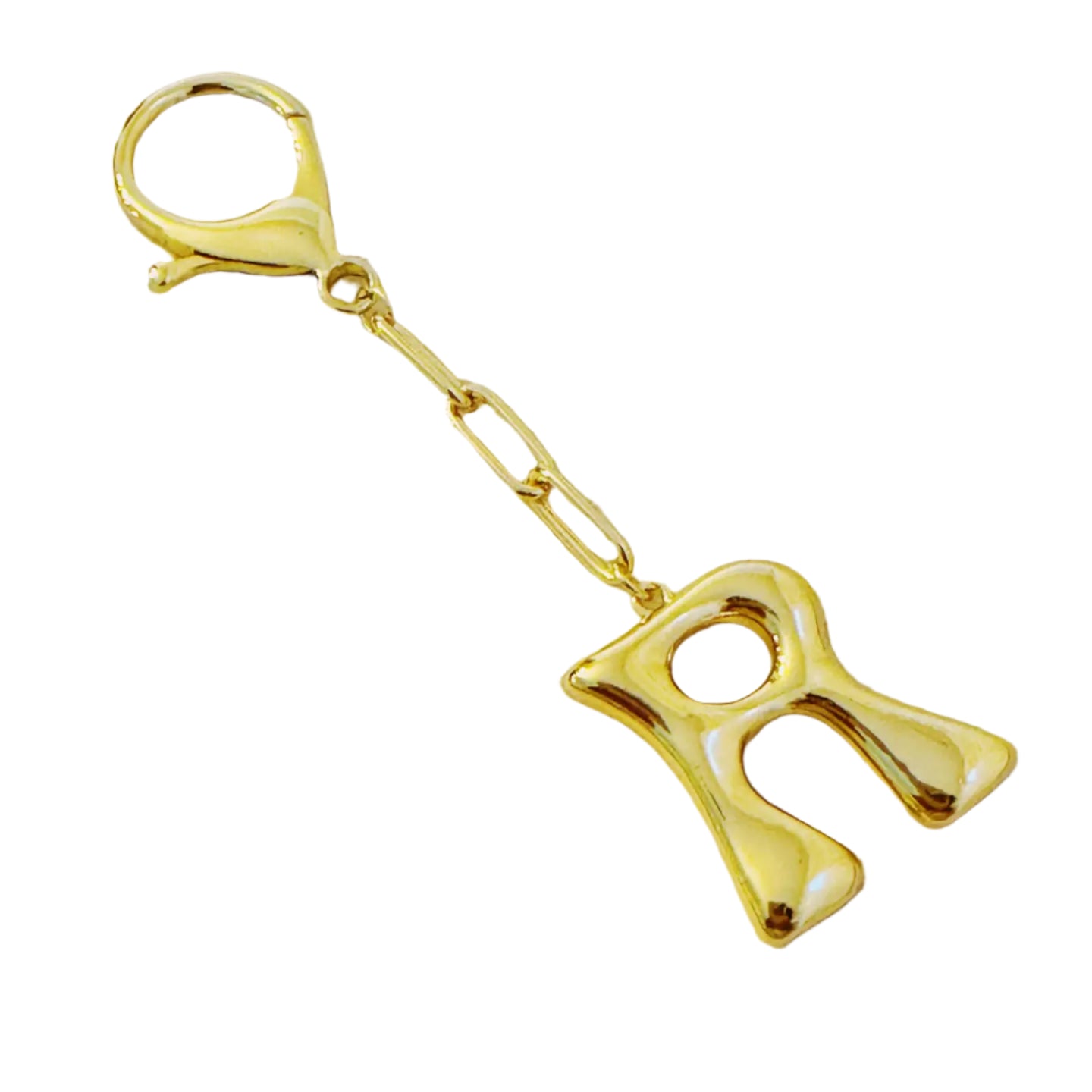 Gold Bubble Initial Purse Charm