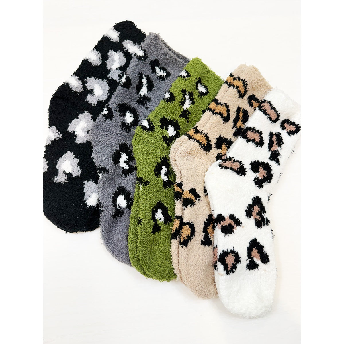 Cozy Leopard Fuzzy Lounge Socks