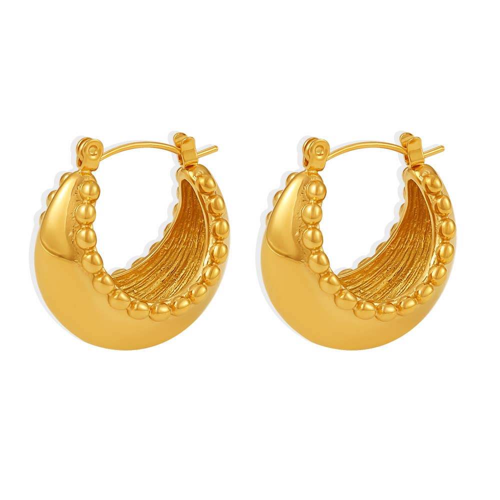 Waterproof Beaded Hoop Earring