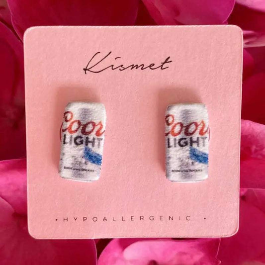 Cold One Beer Can Stud Earrings