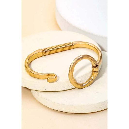 Hammered Circle Bangle Bracelet