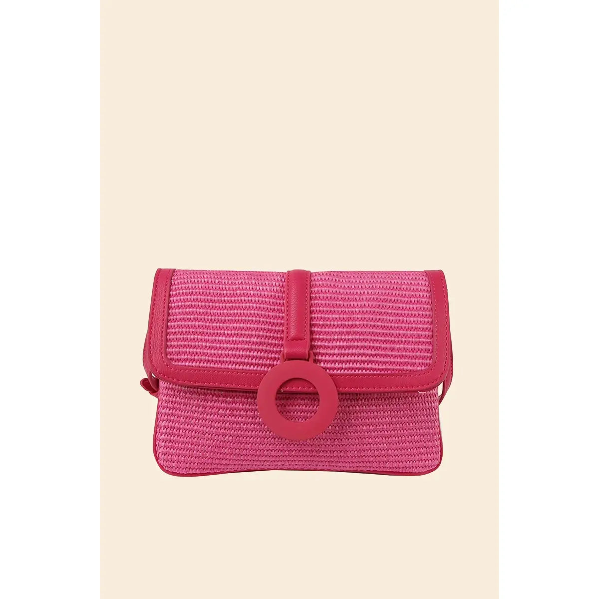 Straw Flap Crossbody Bag