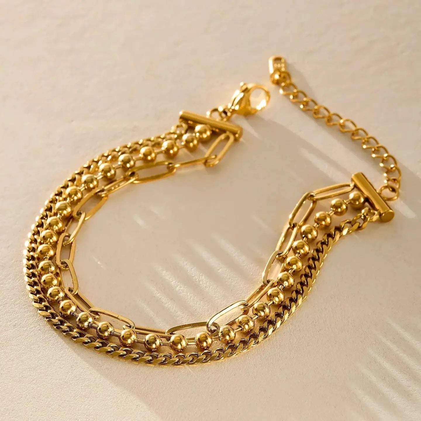 Gold Chunky Triple Layer Anklet