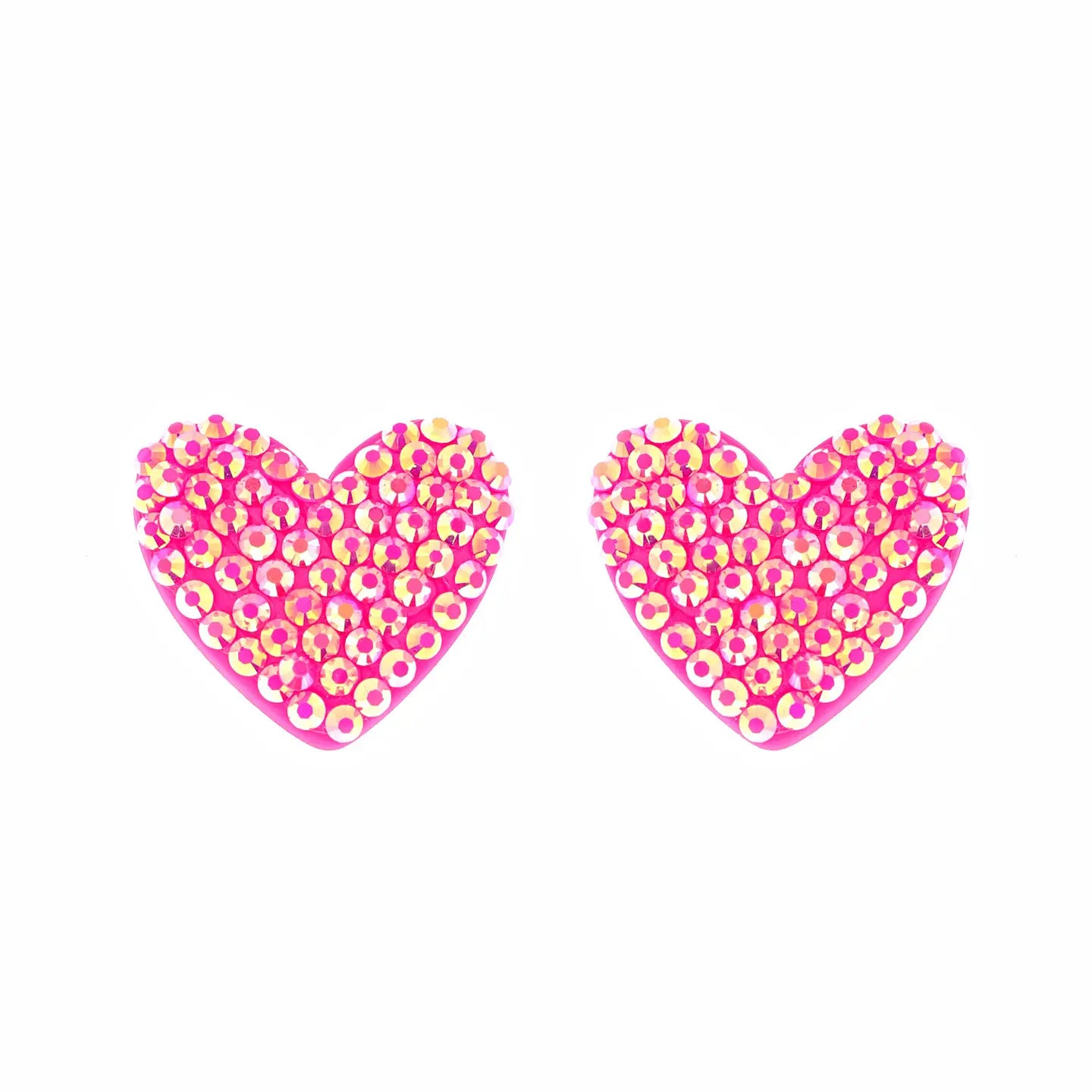 Rhinestone Heart Acrylic Earrings