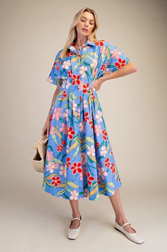 kat printed midi dress Kat Floral Poplin Dress 1XL