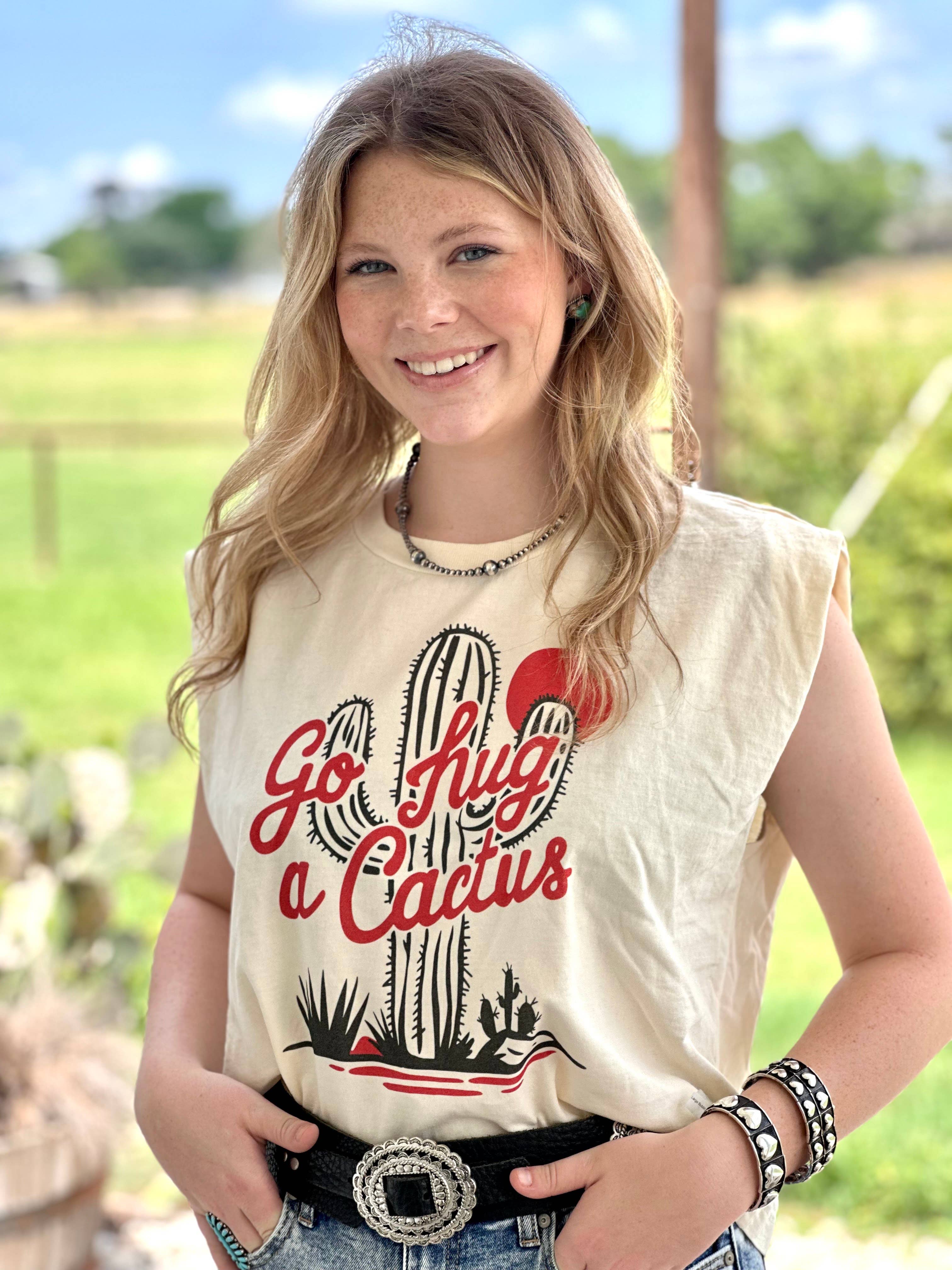 Cora's Go Hug a Cactus Boxy Tank