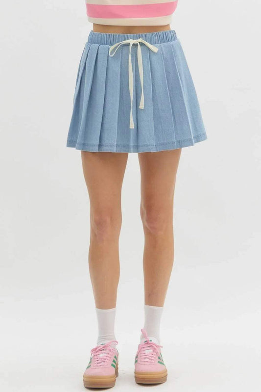 Penny Denim Drawstring Skort