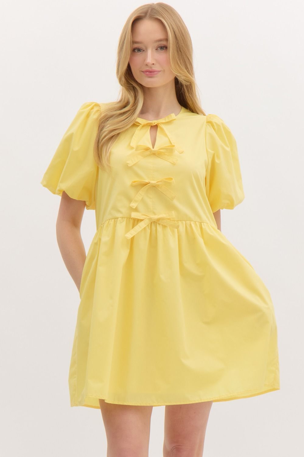 Maisley Babydoll Bow Mini Dress