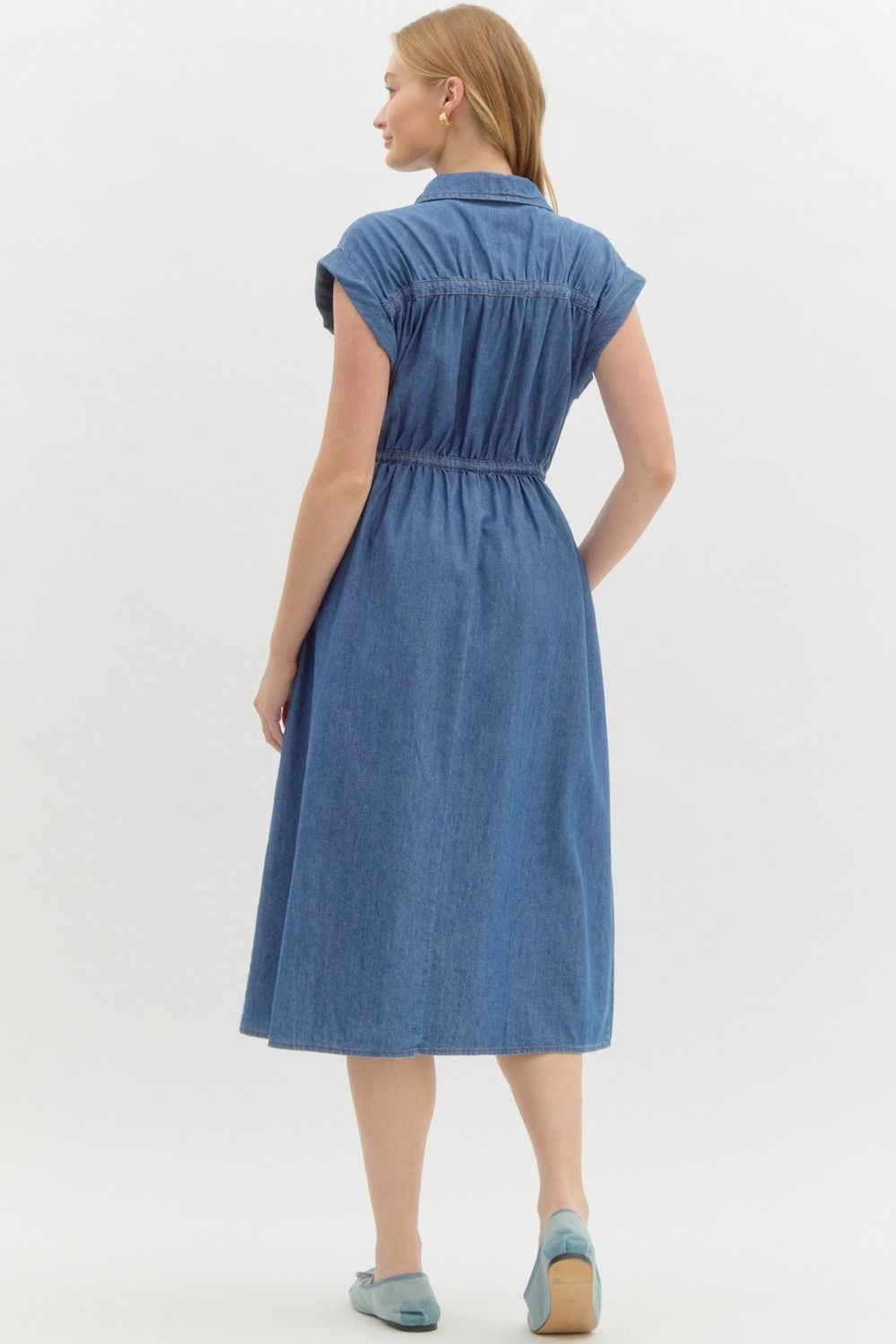 Oakley Sleeveless Denim Midi Dress