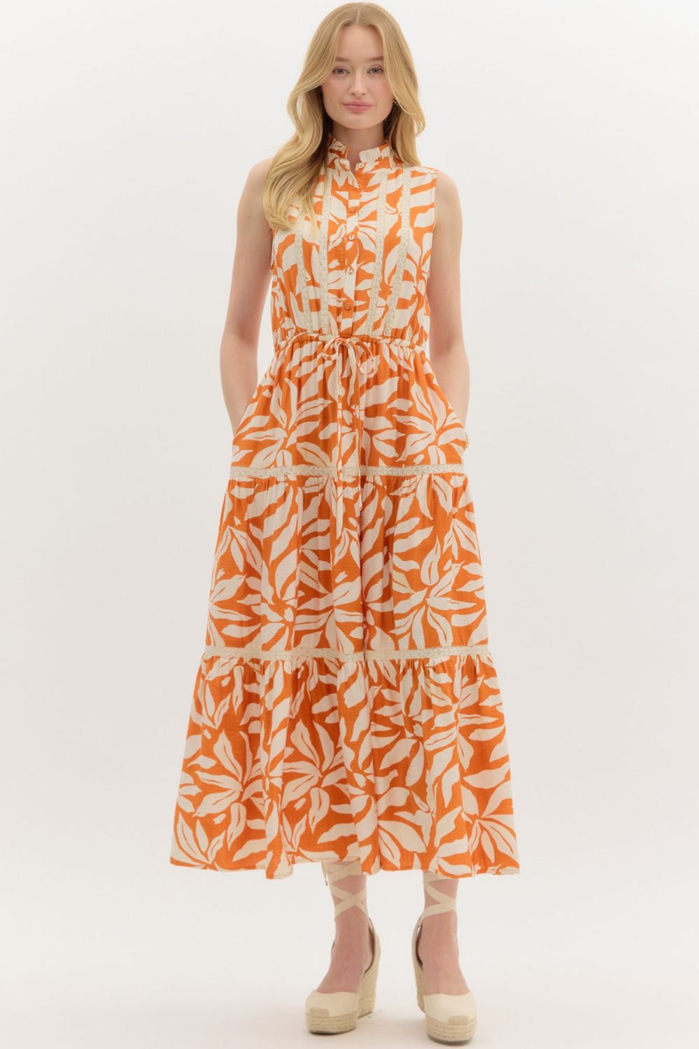 Trinity Sleeveless Floral Midi Dress