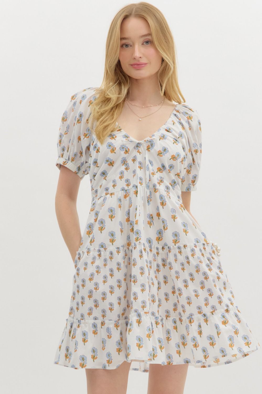 Sophia Floral Motif Mini Dress