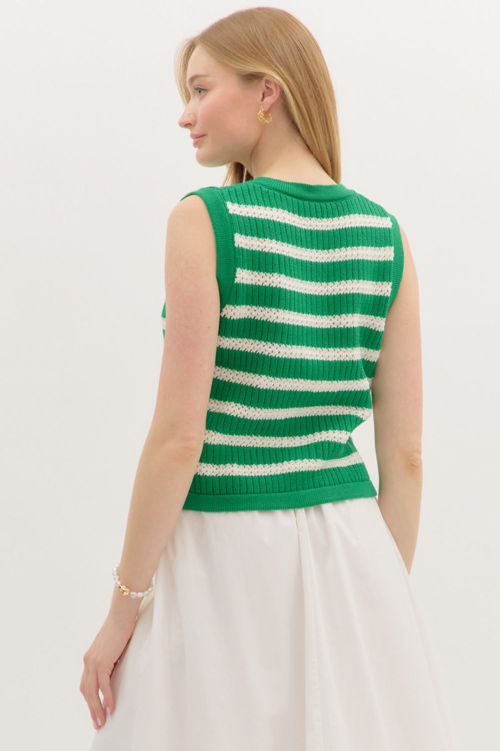 Lyra Stripe Accented Sweater Vest