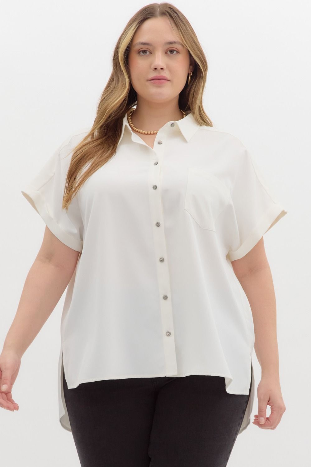 PLUS SIZE | Meghan Button Down Blouse