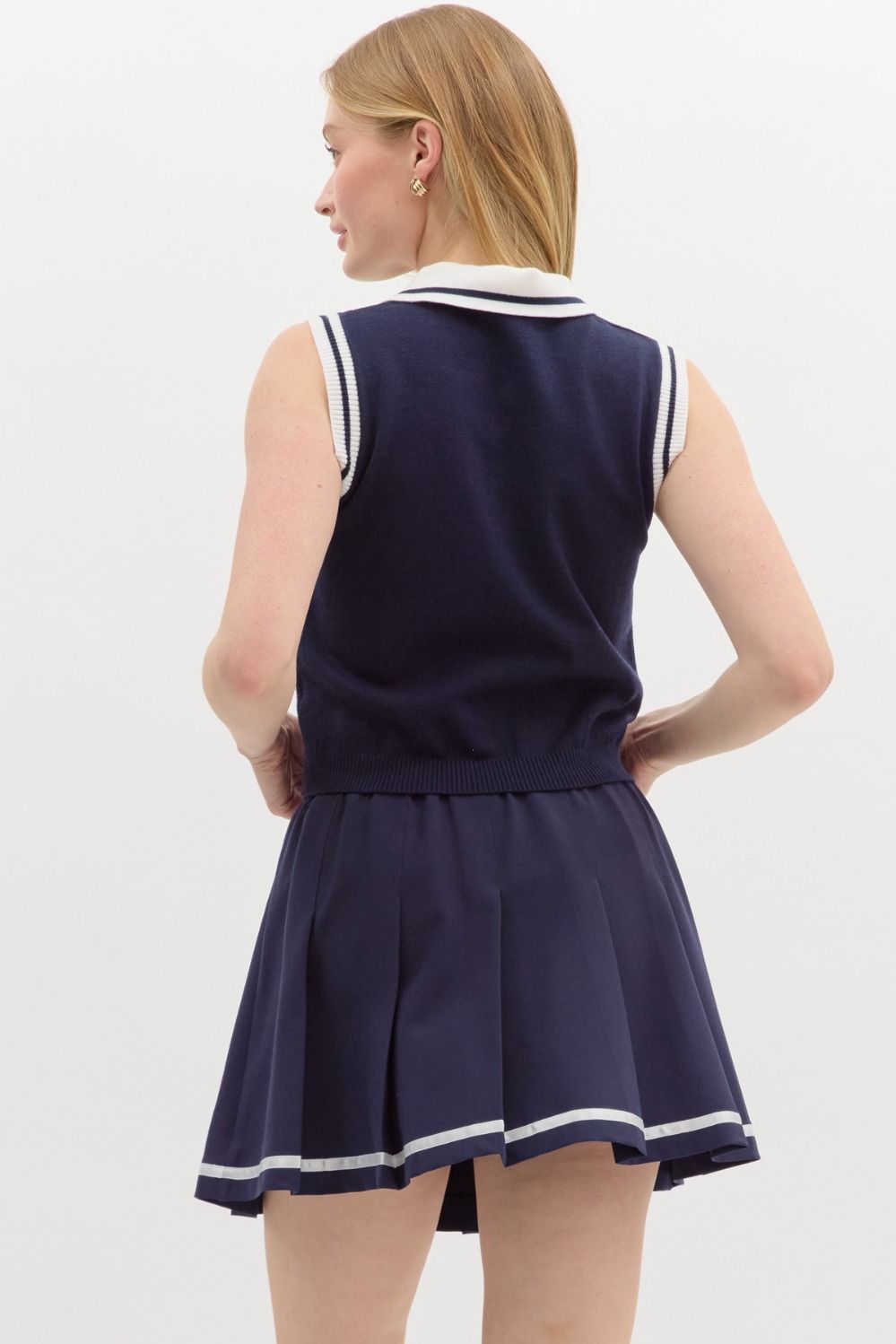 Evelyn Sleeveless Polo Top