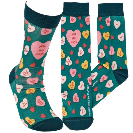 Classic Woven Crew Socks - Valentines