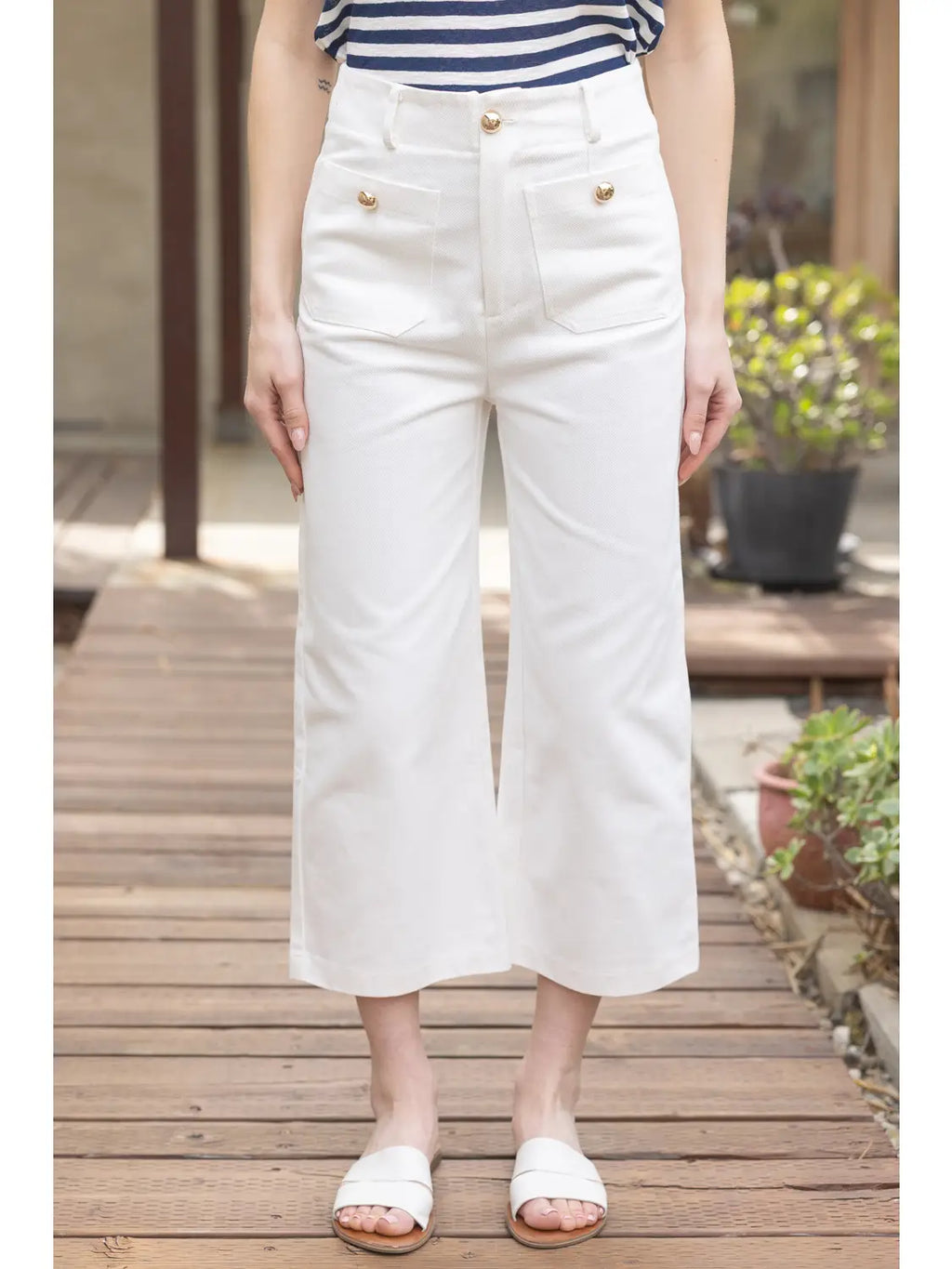 Gold Button Detailed Culottes