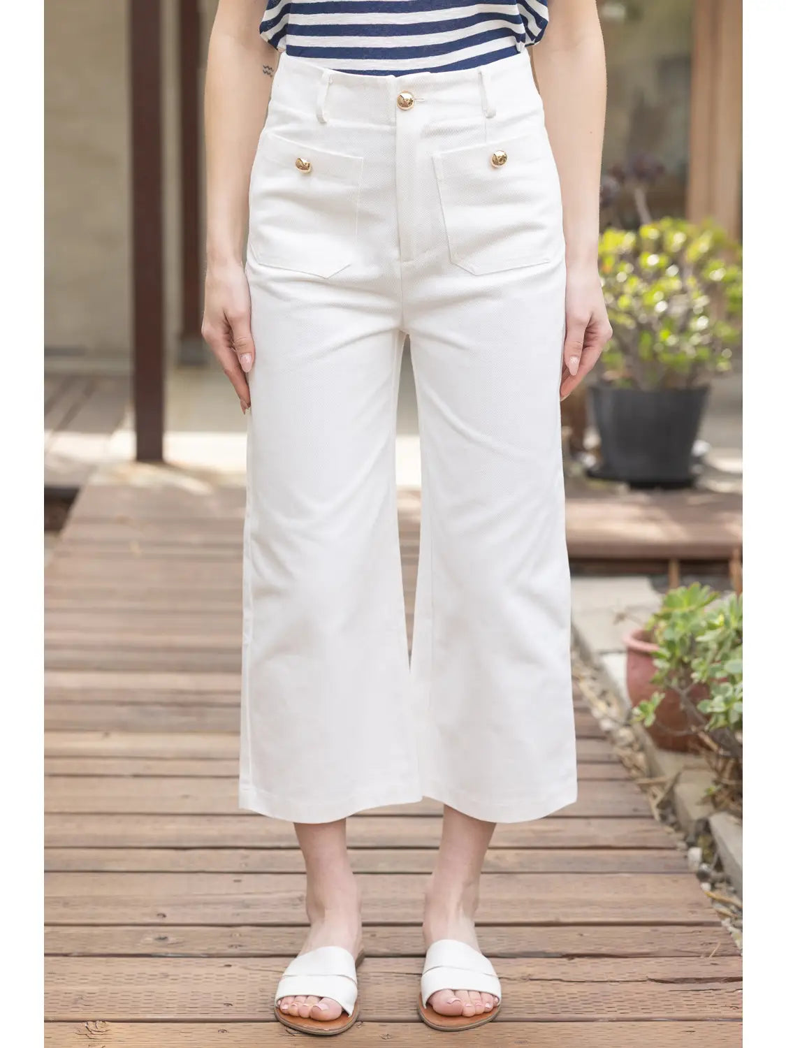 Gold Button Detailed Culottes