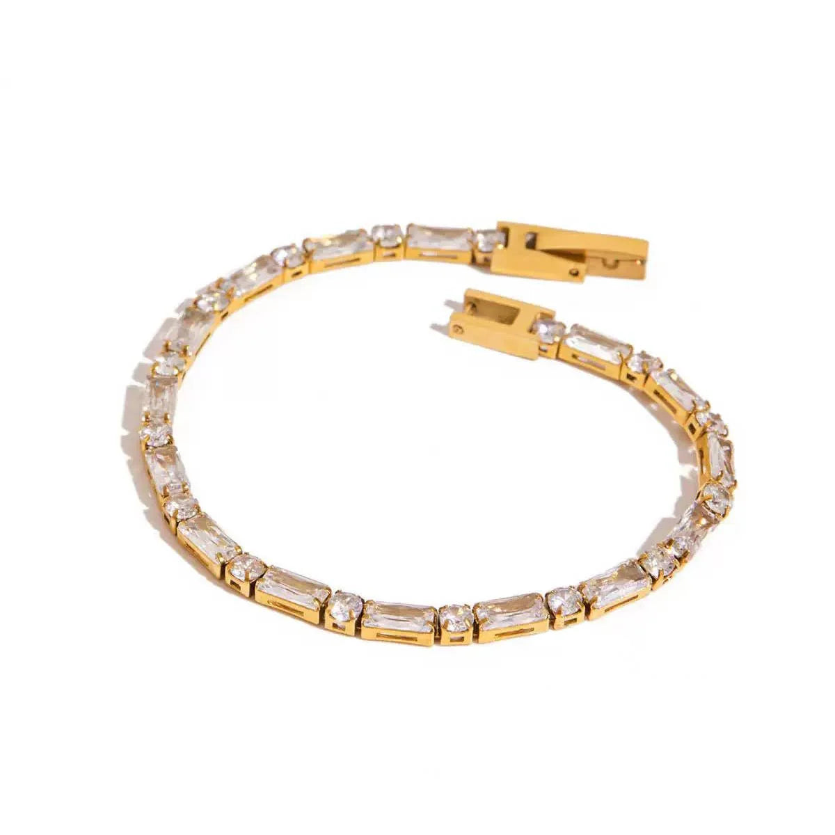 Waterproof Baguette & Round Tennis Bracelet