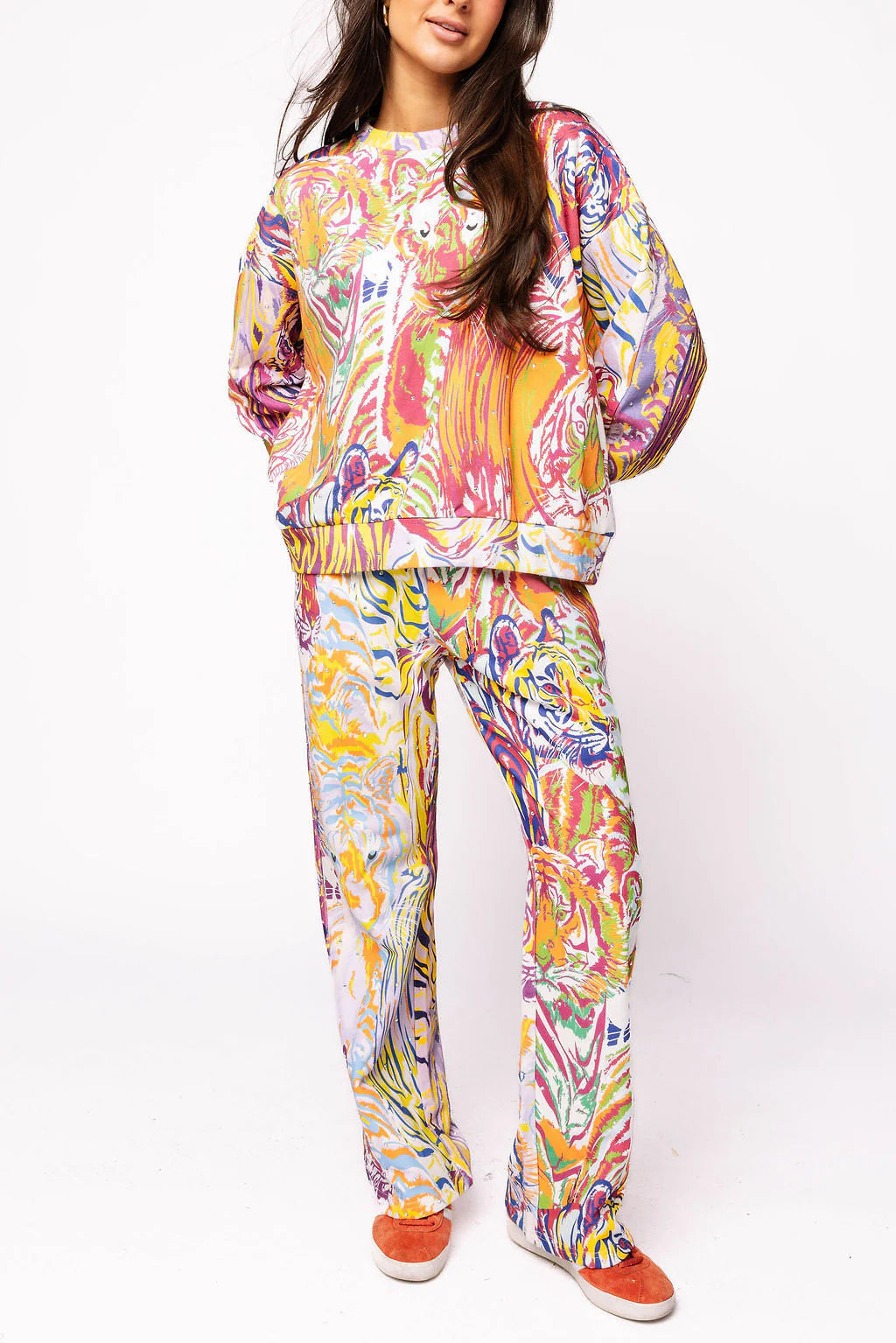 Rainbow Abstract Tiger Sweatshirt | Queen of Sparkles