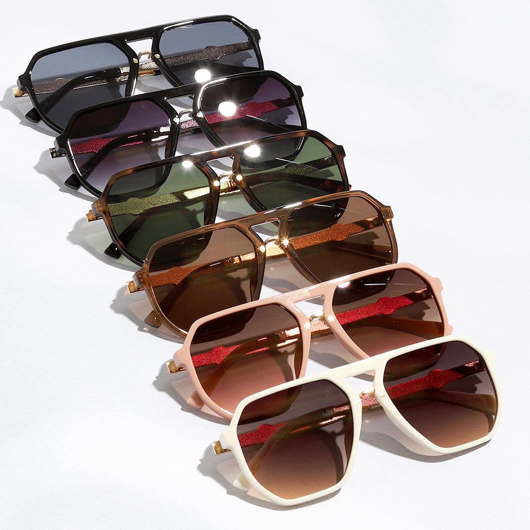 Kylie Geometric Thin Frame Sunglasses