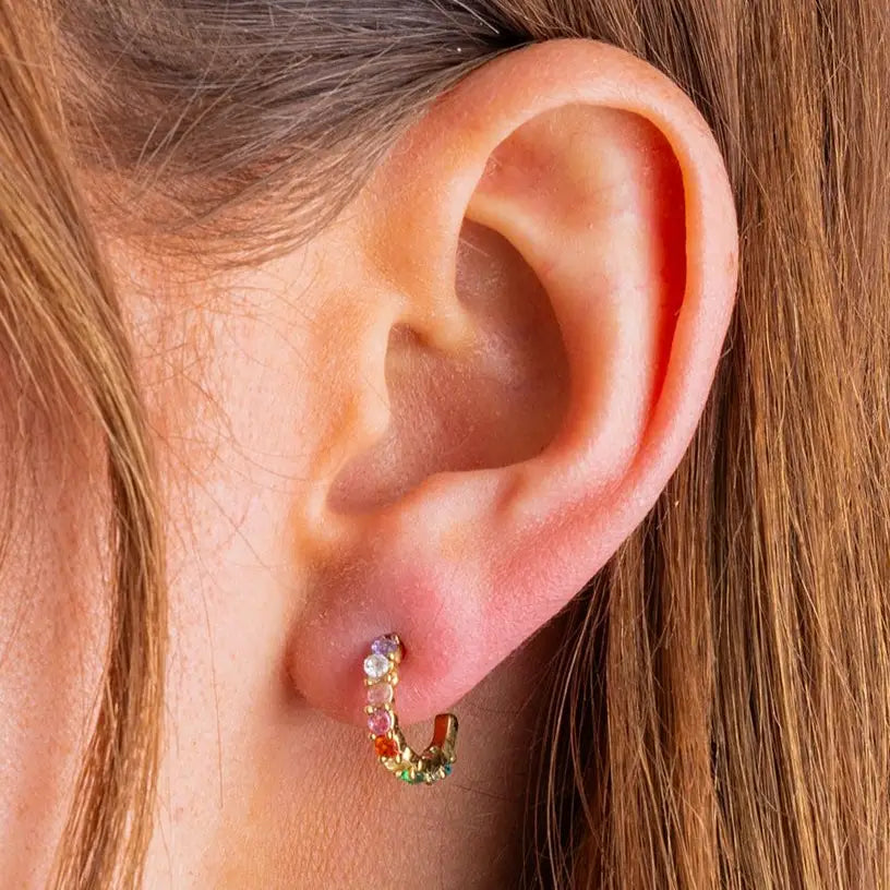 Hallie Colorful Huggie Earrings