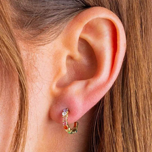 Hallie Colorful Huggie Earrings